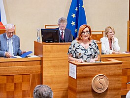 Ministryn� financí Alena Schillerová p�i jednání Senátu (19. srpna 2026)