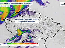 �HMÚ varuje p�ed no�ními bou�kami a silným v�trem. (19. srpna 2026)