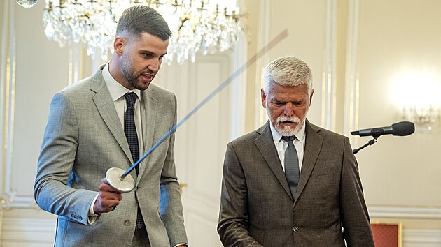 Prezident republiky Petr Pavel p�ijal na Pra�ském hrad� mistra sv�ta v �ermu...