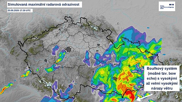 �HM� varuje p�ed no�n�mi bou�kami a siln�m v�trem. (19. srpna 2026)