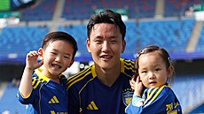 Fotbalista Jung Seung-hyun s dcerou a synem