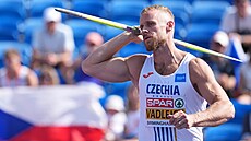 O�t�pa� Jakub Vadlejch b�hem kvalifikace na mistrovství Evropy v Birminghamu.
