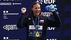 Barbora Seemanová se raduje ze zlata na mistrovství Evropy na 200 metr� kraul.