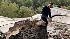 V D��ín� se sesunula �ást skalního masivu v Teplické ulici. (18. srpna 2026)