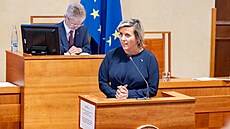 �éfka senátor� ANO Jana Mra�ková Vildumetzová na jednání Senátu 19. srpna 2026