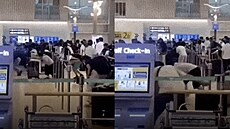 Cestující se na leti�ti v In�chonu tla�ili p�ed odbavovací p�epá�ky. Nov� je od...