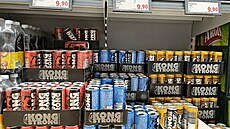 V Lidlu koupíte energy drink zna�ky Kong Strong ve dvou velikostech a p�ti...
