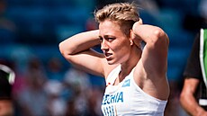 Petra Si�aková je nespokojená se svým výkonem v kvalifikaci mistrovství Evropy...