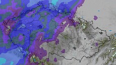 Mapa s p�edpov�dí srá�ek v ned�li 16. srpna