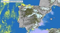 P�edpov�� obla�nosti pro �pan�lsko a Portugalsko na st�edu 12. srpna 2026 p�i...