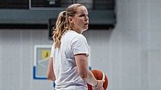 Alena Hanu�ová na tréninku �eských basketbalistek