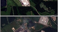 Satelitní snímky zachycují sklad spole�nosti Wildberries v Elektrostalu v...
