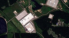 Satelitní snímek zachycuje závod spole�nosti Wildberries v Elektrostalu v...