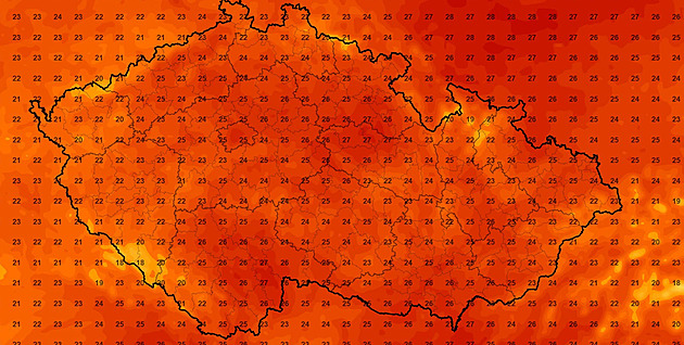 Počasí rozdělí republiku. Mapa srážek na pátek hraje všemi barvami, hrozí přívaly