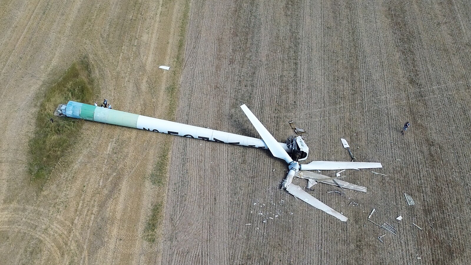 Na Přerovsku spadla větrná elektrárna, je to první podobná havárie v Česku