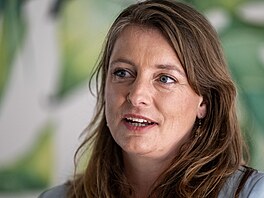 Adéla Sucharda �ípová, která obhajuje k�eslo v Senátu na Kladensku, na tiskové...
