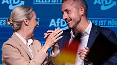 Spolup�edsedkyn� AfD Alice Weidelová a volební lídr strany v Sasku-Anahltsku...