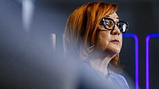 Ministryn� financí Alena Schillerová na tiskové konferenci po skon�ení jednání...