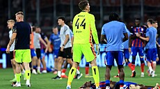 Plze�ský branká� Florian Wiegele slaví postup p�es Crvenou zvezdu B�lehrad do...