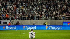 Hradecký Daniel Truba� smutní po porá�ce s Panathinaikosem.