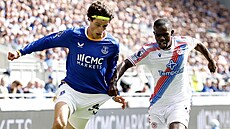 Zálo�ník Merlin Rohl z Evertonu (vlevo) ve sprinterském souboji s Tyrickem...