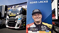 Autodrom Most, jízdy p�ed Czech Truck & NASCAR Prix 2026. Mu� z plakátu Adam...