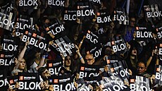 Úvodní utkání �eské volejbalové reprezentace na mistrovství Evropy v Brn� proti...