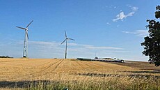 Poblí� Pot�tátu na P�erovsku se z�ítila jedna ze �ty� v�trných elektráren,...