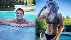 Man�elé Pavel Trávní�ek a Monika Trávní�ková pozdravili své sledující na...