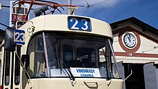Zahájení výstavy Trolejbusy ve St�e�ovicích a p�edstavení tramvaje 6312 a 7122...