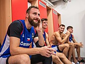 Martin K�í� v kabin� po zápase s Norskem.