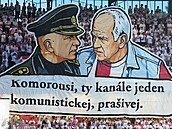 Choreo slávistických fanou�k� v derby na Letné