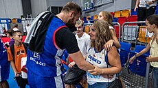 Martin K�í� s rodinou po zápase s Norskem.