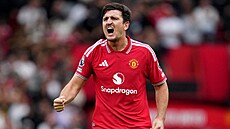 Harry Maguire slaví gól Manchesteru United do sít� Ipswiche.