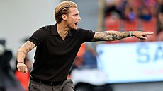 Plze�ský trenér Radoslav Ková� b�hem utkání proti Slovácku