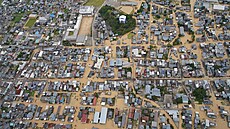 Silné de�t� zaplavily ulice a domy v japonské prefektu�e Fukui. (30. srpna 2026)