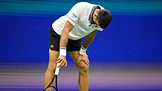 Novak Djokovi� se trápí v prvním kole US Open.