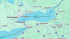 Google Maps zobrazuje Ontarijské jezero u�ivatel�m v USA nov� pod názvem...