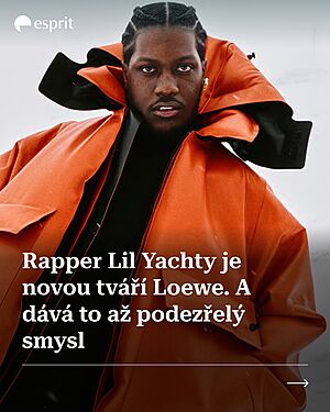Lil Yachty nikdy nebyl rapperem, kter�ho byste p�ehl�dli. 

Te� si jeho v�razn� osobnosti v�imlo i Loewe. Z hudebn�ka, kter� zna�ku dlouhodob� nos� a...