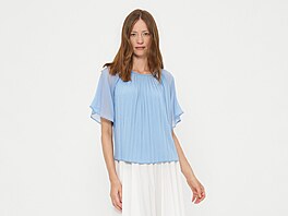 Halenka s transparentními rukávy a plisovanou strukturou je elegantní a...