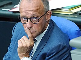 N�mecký kanclé� Friedrich Merz b�hem debaty o rozpo�tu ve Spolkovém sn�mu (9....