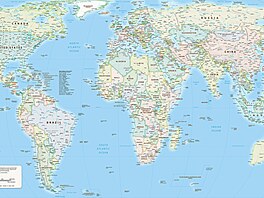 Mapa sv�ta, kde pom�r velikostí zemí a kontinent� odpovídá skute�nosti více ne�...