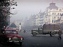 Praha, rok 1956. Václavské námestí