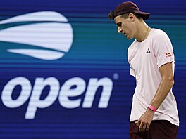 Jakub Men�ík ve t�etím kole US Open