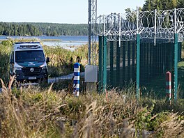 Finsko-ruská hranice u obce Nuijamaa. (7. zá�í 2026)