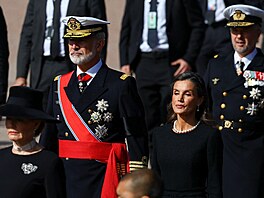 �pan�lský král Felipe VI. s chotí Letizií na poh�bu norského krále Haralda V....