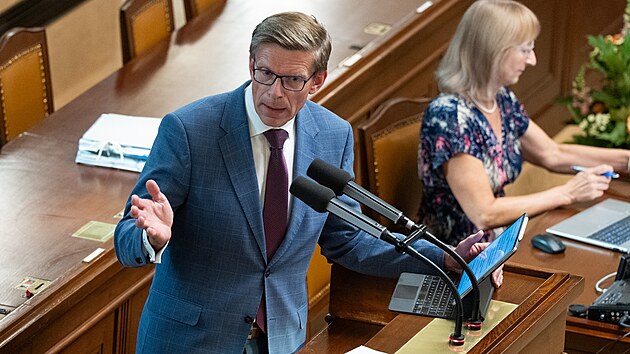 Martin Kupka (ODS) na ��dn� sch�zi Sn�movny. (8. z��� 2026)