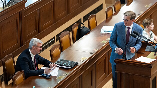 Martin Kupka (ODS) na ��dn� sch�zi Sn�movny. (8. z��� 2026)
