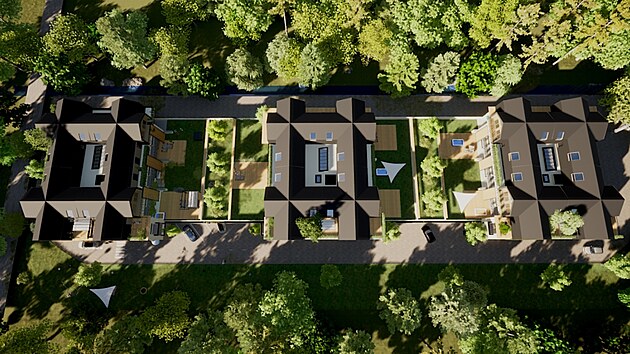 Vizualizace Rezidence Beskydy v Ostravici, kde vzniknou t�i bytov� domy. Nab�dnou 72 byt� 1+kk a� 4+kk. Novostavba dom� by m�la vzniknout na m�st� brownfieldu.