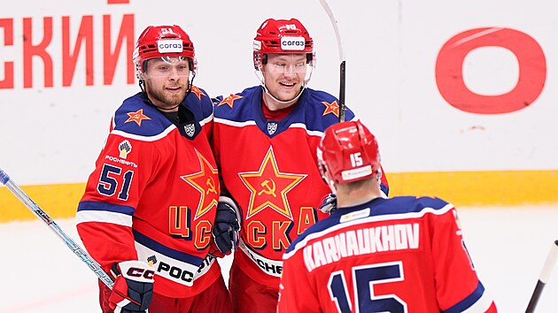 Dresy, v kterých slaví hokejisté moskevského CSKA, se staly ter�em kritiky....
